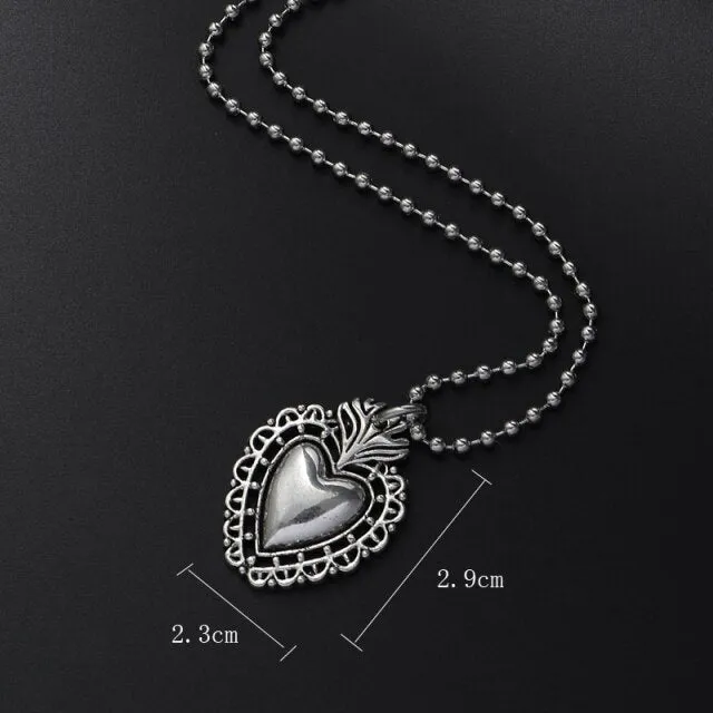 Chic Gothic Hearts Jesus Retro Necklaces