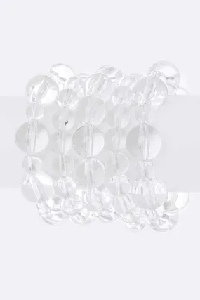 Clear Acrylic Bead Stretch Bracelet Set