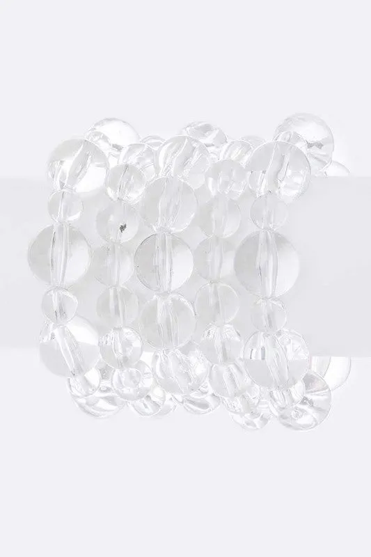 Clear Acrylic Bead Stretch Bracelet Set
