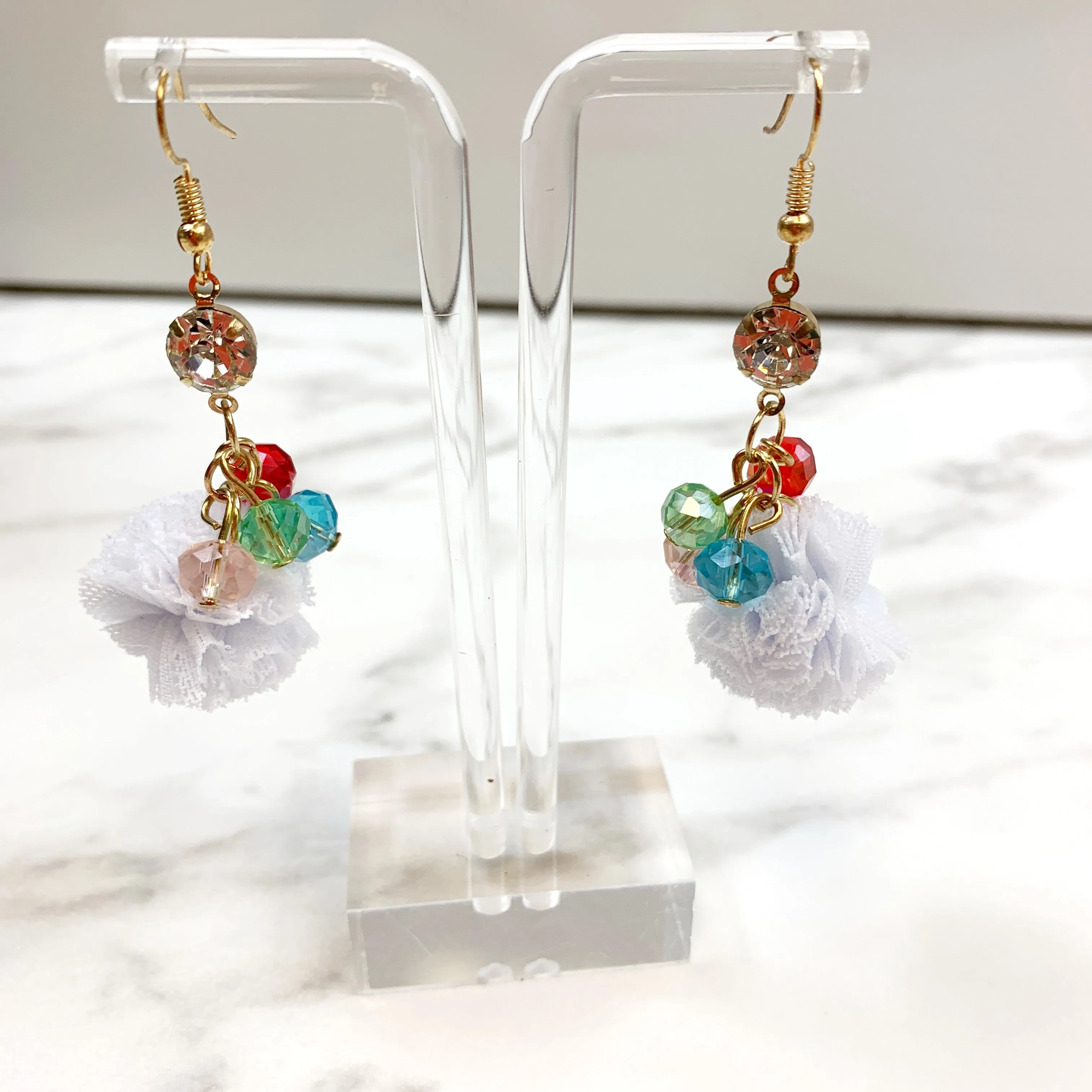 Colorful Puff Earrings