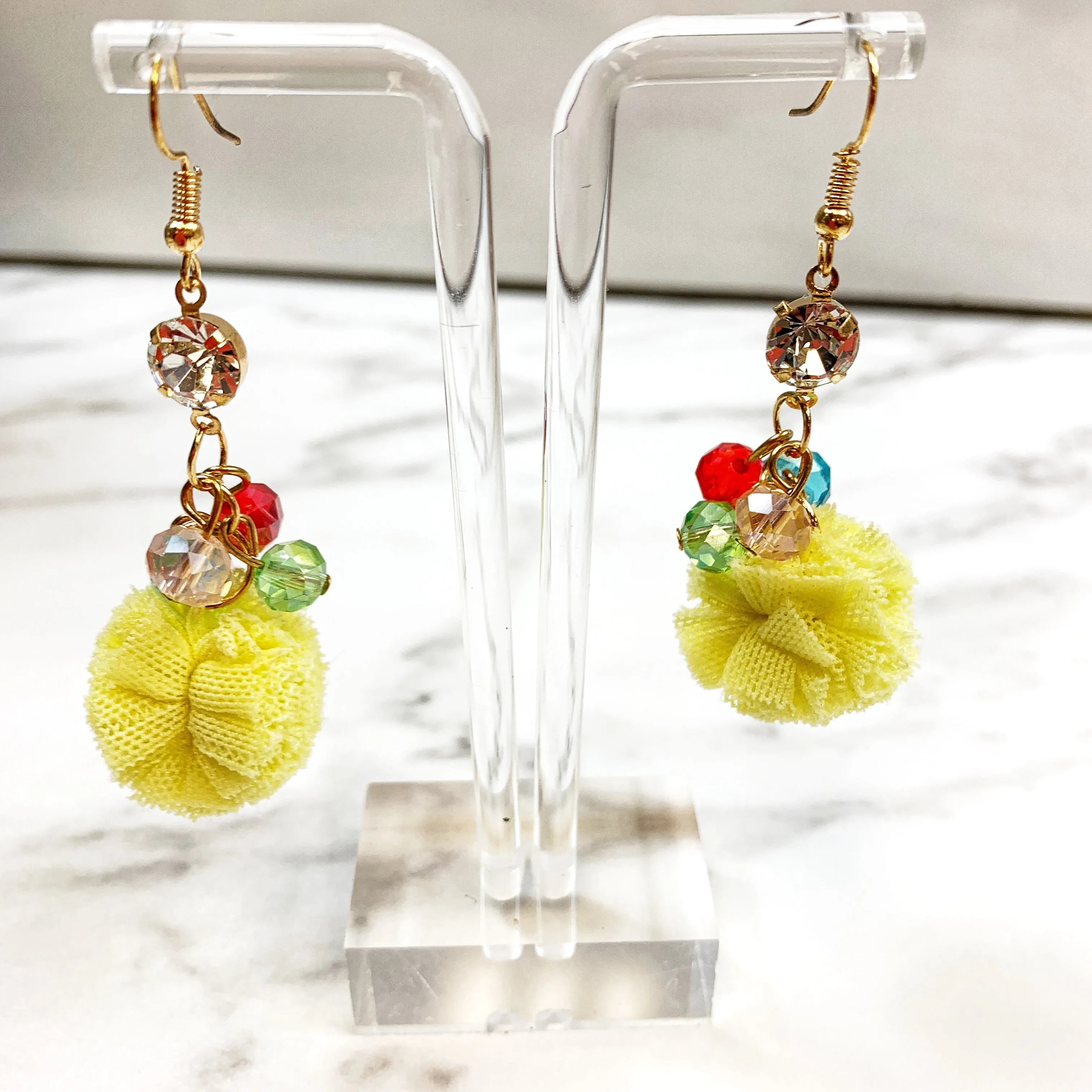 Colorful Puff Earrings