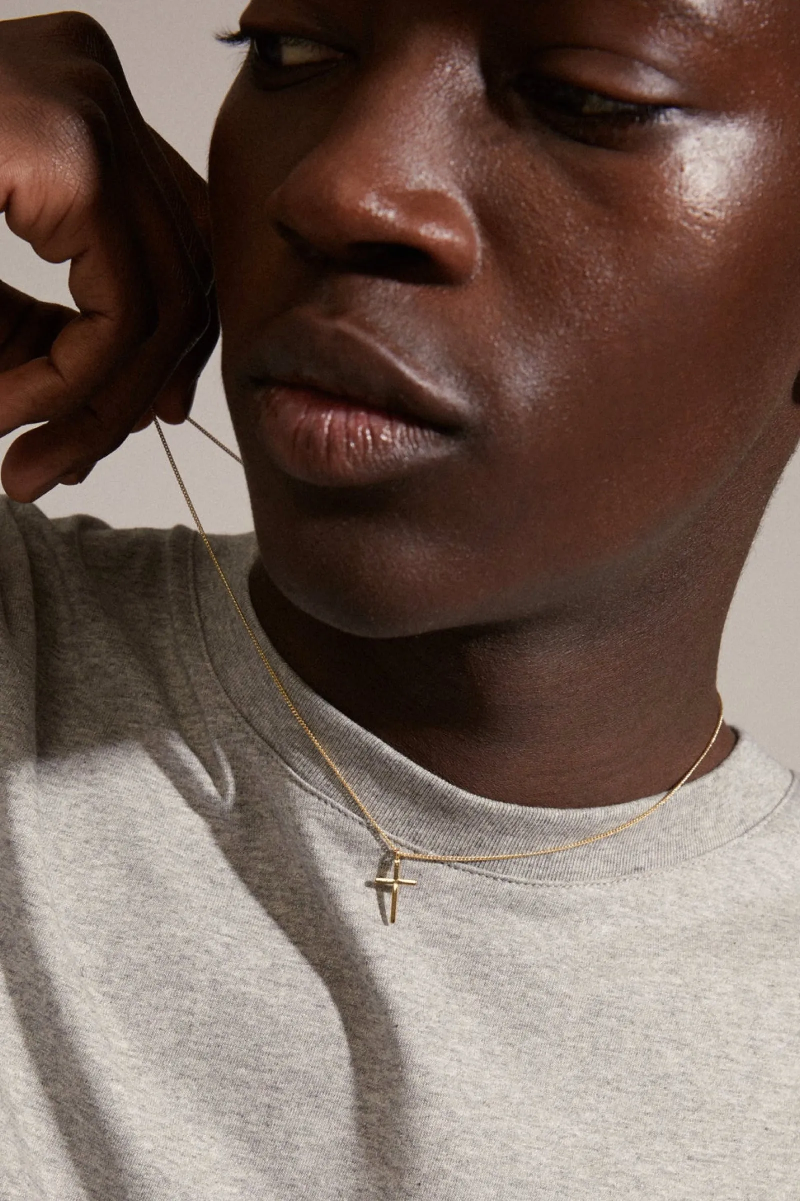 Daisy Recycled Cross Pendant Necklace Gold Plated