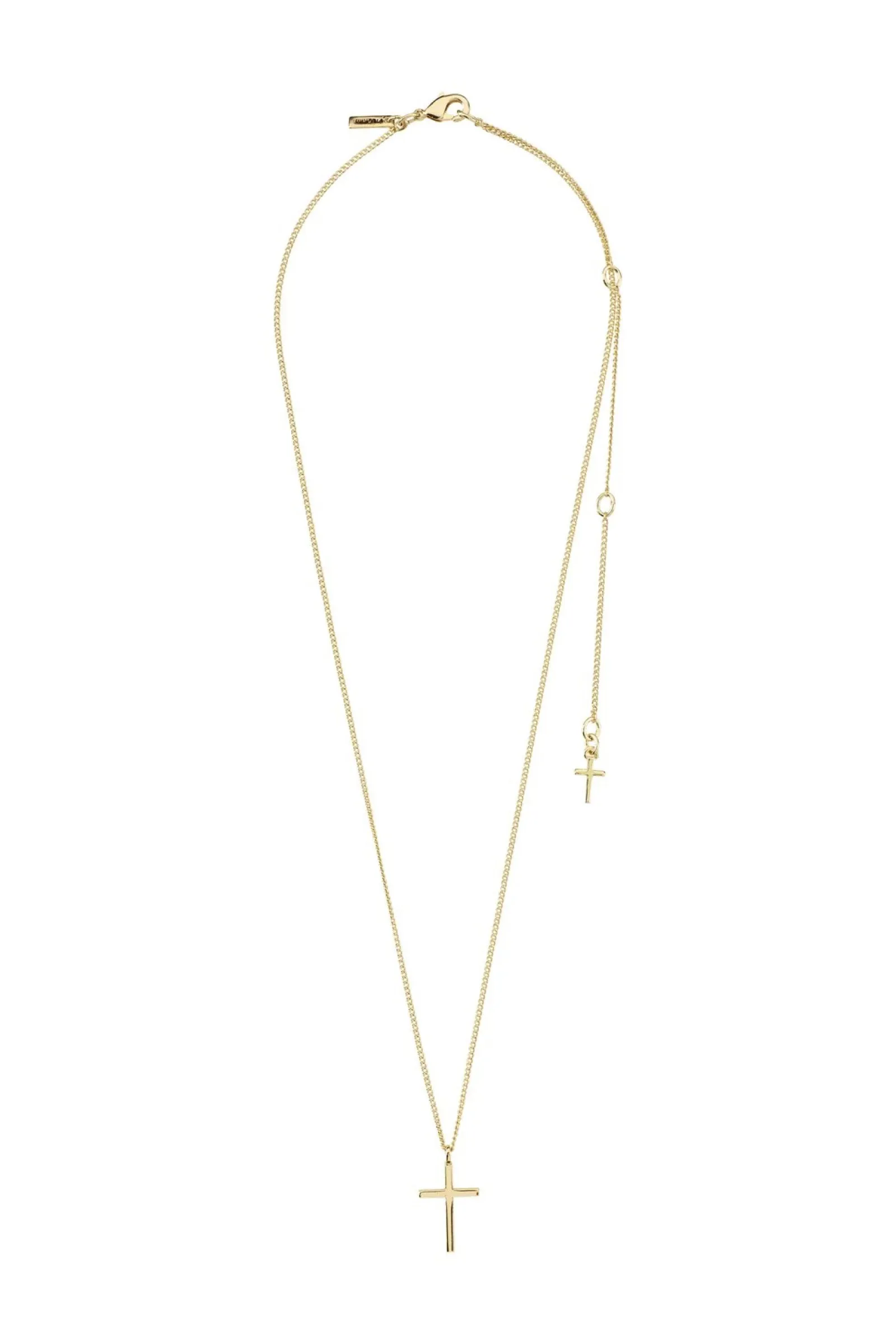 Daisy Recycled Cross Pendant Necklace Gold Plated