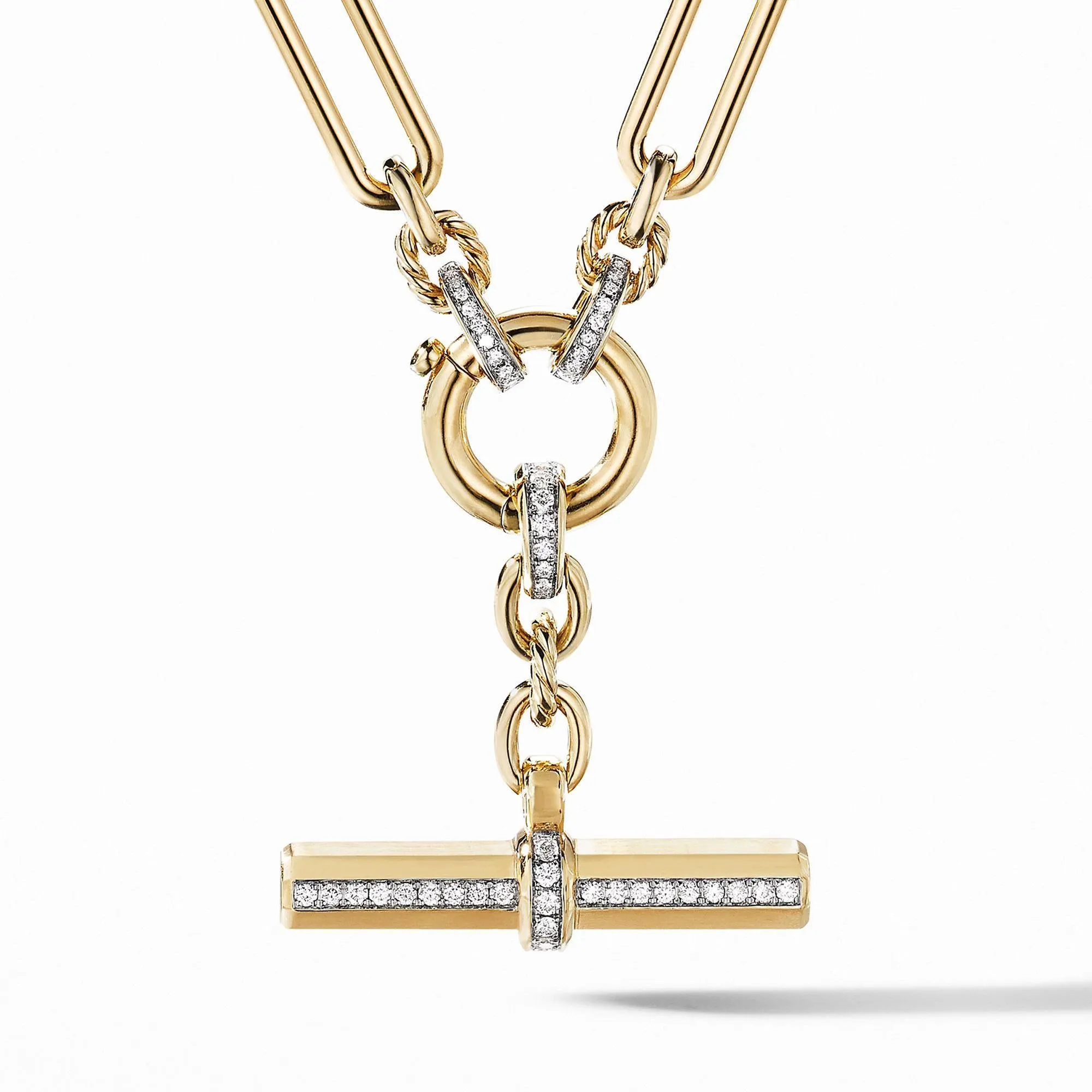 David Yurman Lexington Chain Necklace in 18k Yellow Gold with Diamonds, 20 inches