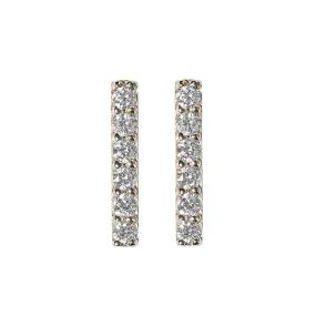 Diamond Gemstone Bar Studs