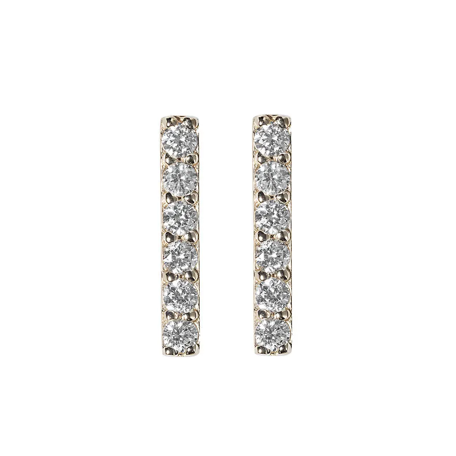 Diamond Gemstone Bar Studs