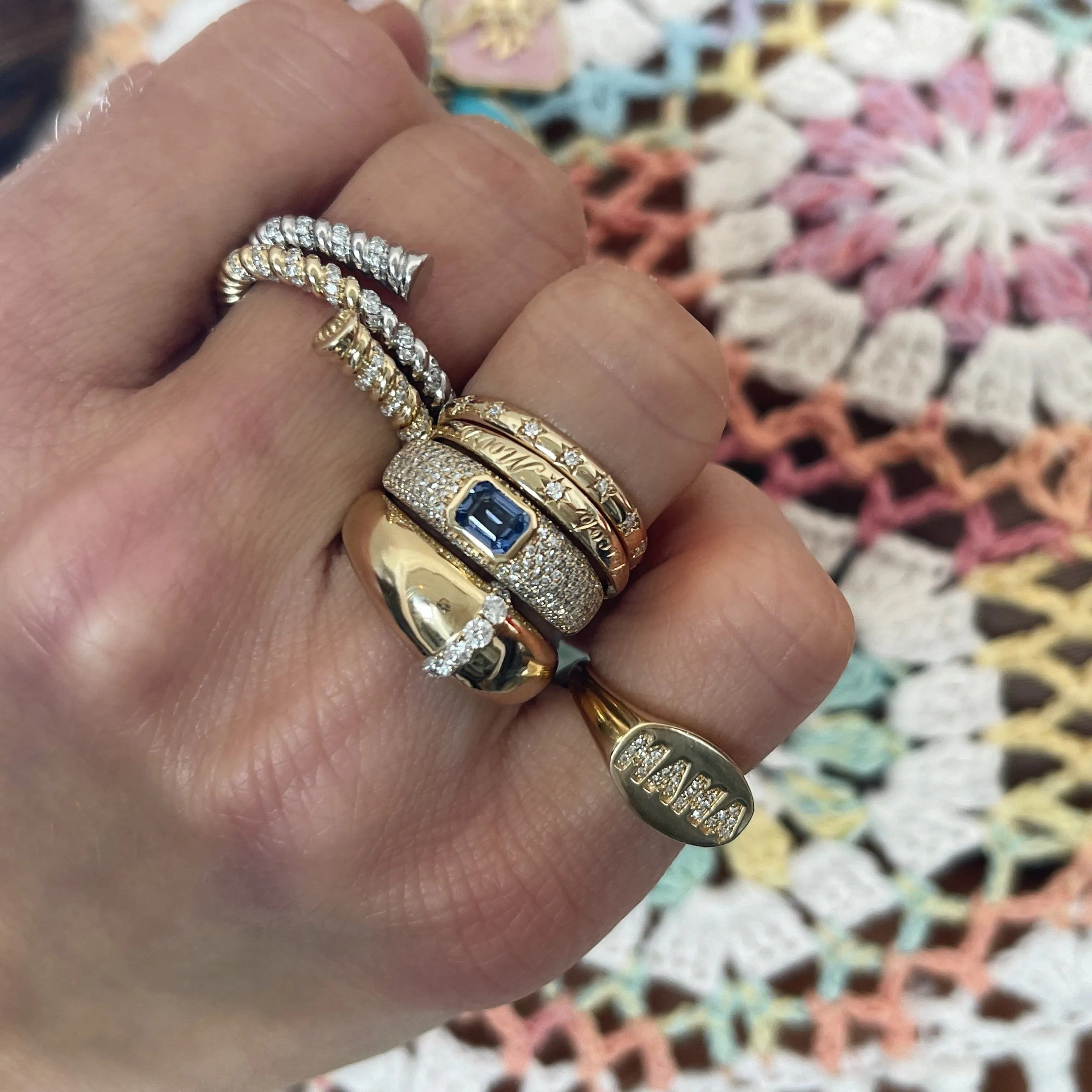 Diamond Star Eternity Band Ring