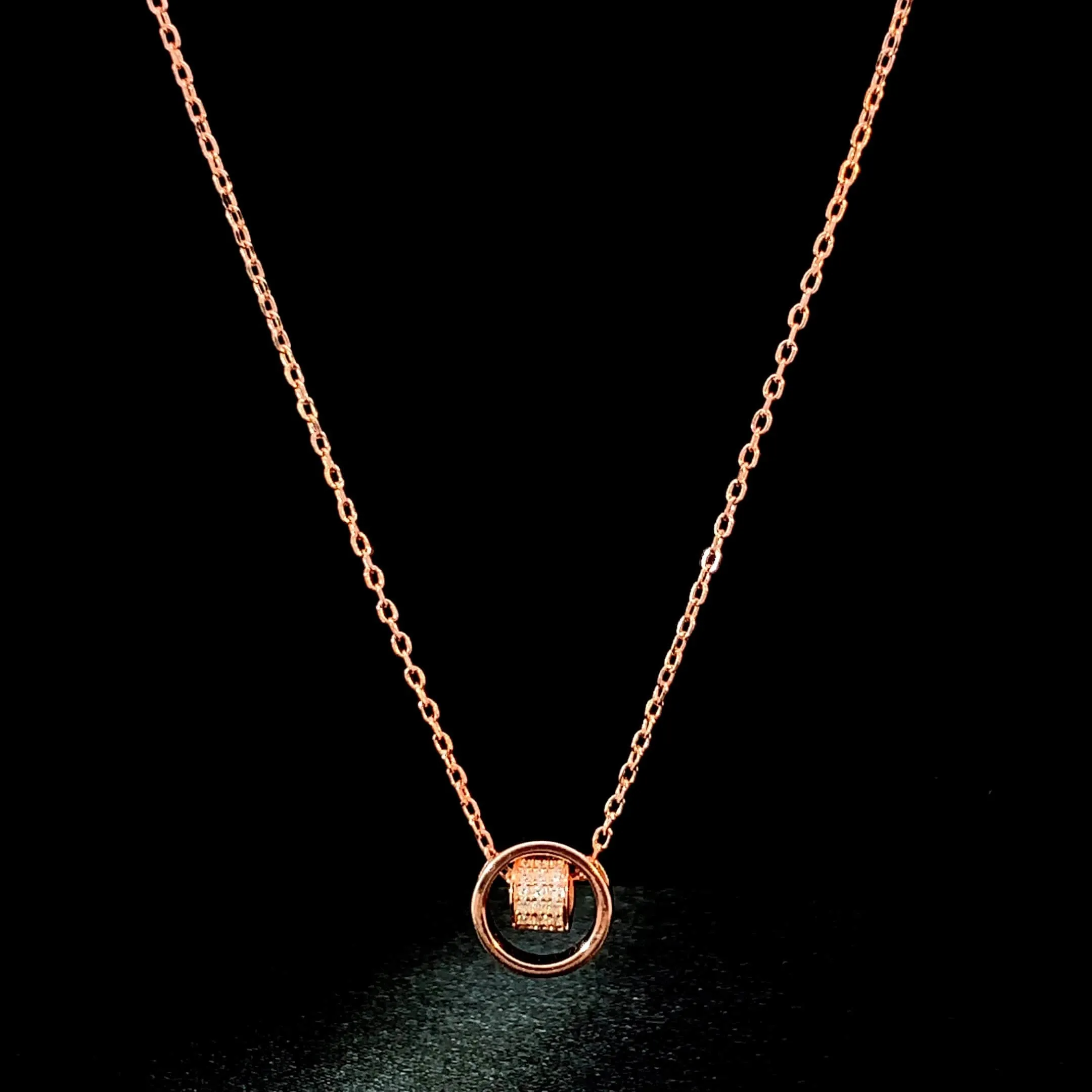 Dual Ring Pendant Chain (Pure Silver)