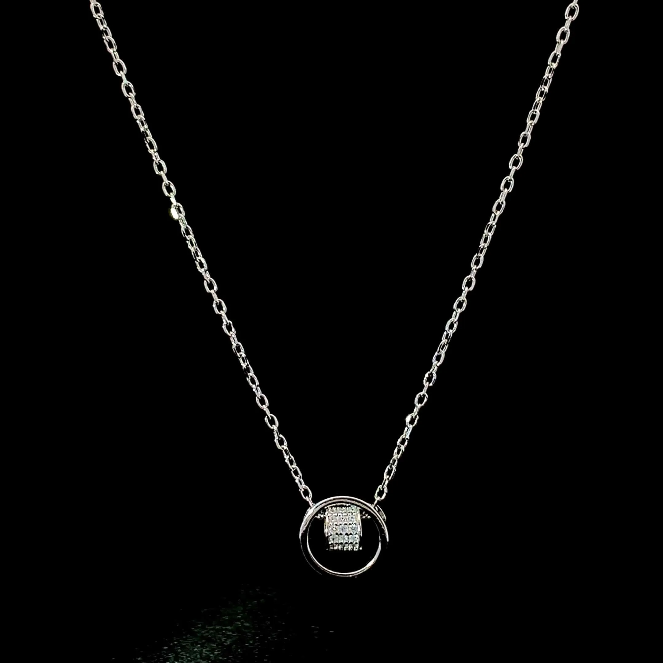 Dual Ring Pendant Chain (Pure Silver)