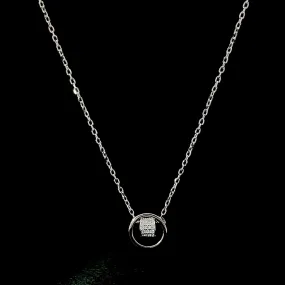 Dual Ring Pendant Chain (Pure Silver)