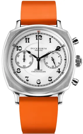 Duckworth Prestex Bolton Chronograph White Orange Rubber