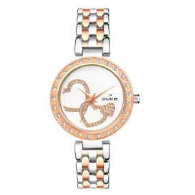 Duke Women Analog Studded Dial Metal Bracelet Strap Wrist Watch (DK7004RW02C)