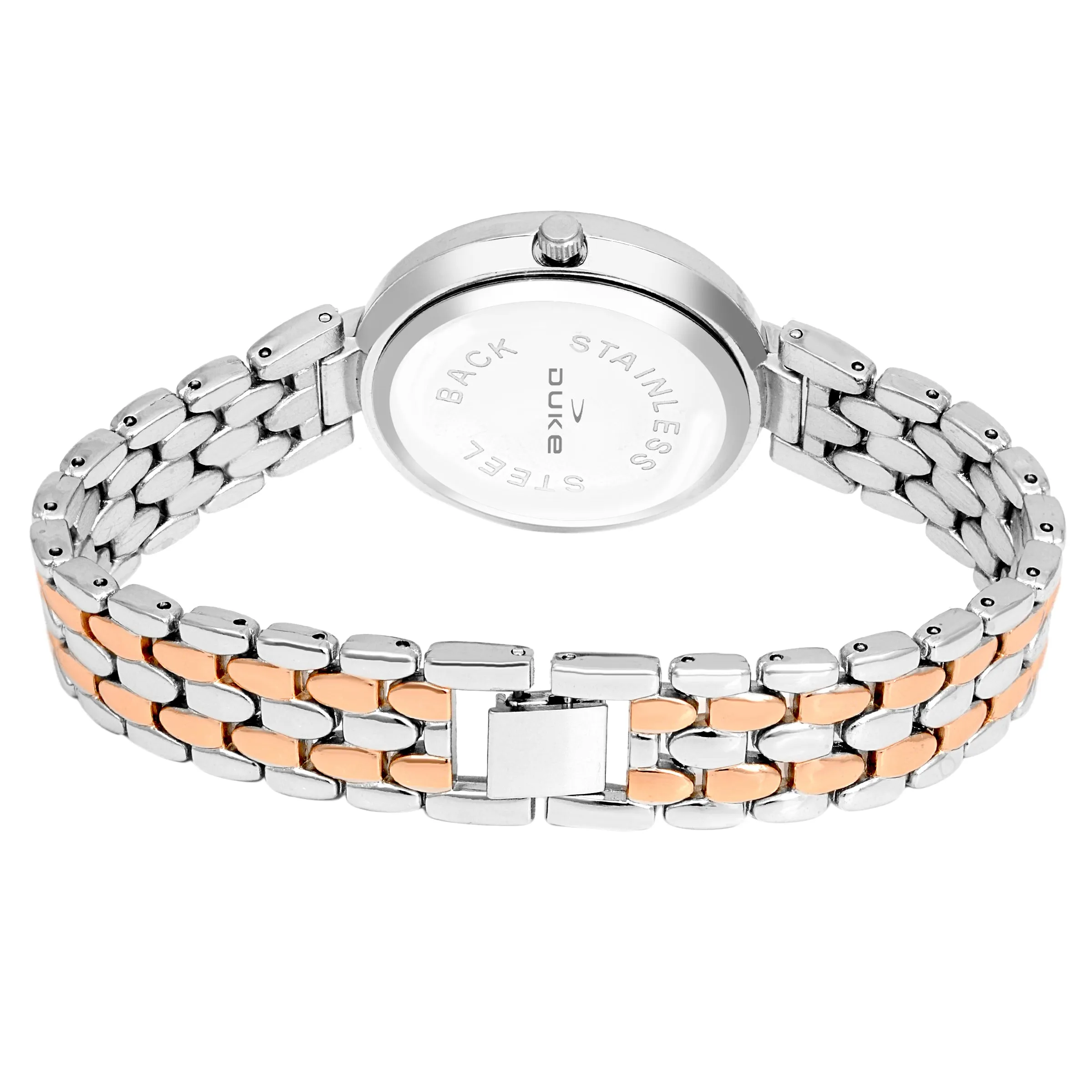 Duke Women Analog Studded Dial Metal Bracelet Strap Wrist Watch (DK7004RW02C)