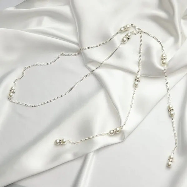 Elegant Pearl/Rhinestone Back Necklaces For Bride