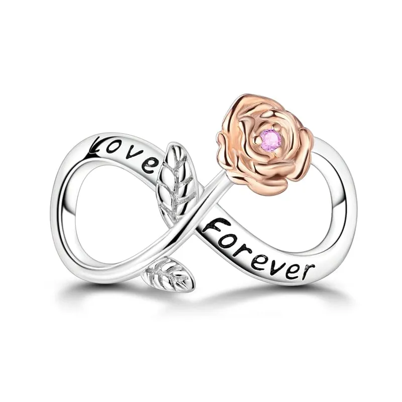 Eternal Love Infinity Rose Charm