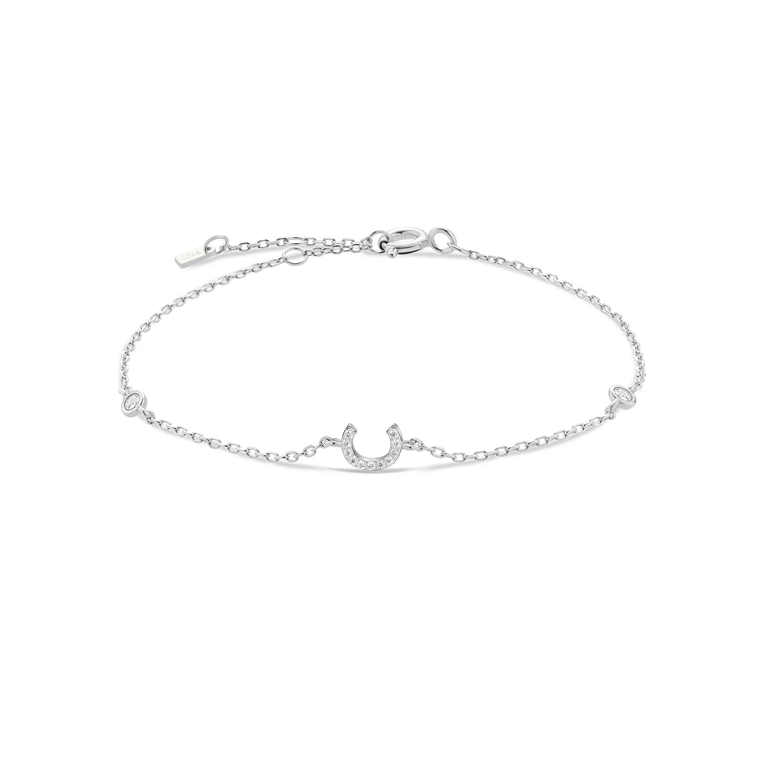 Exquisite Crystal Initials Alphabet Letters 925 Sterling Silver Chain Bracelets for Women Fine Jewelry Accessories