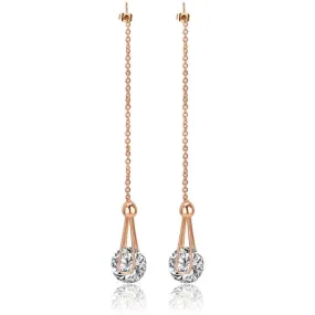 Fashion 2 carat AAA  Cubic Zircon Diamond Drop Line Long Earrings