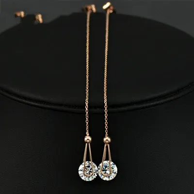 Fashion 2 carat AAA  Cubic Zircon Diamond Drop Line Long Earrings