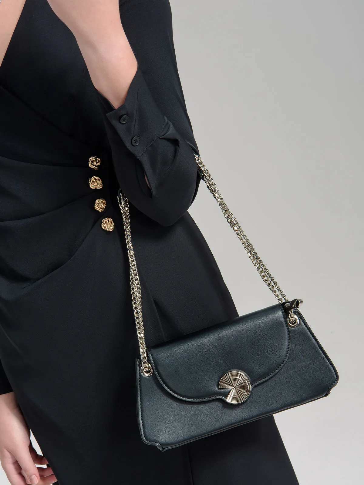 Faux Leather Shoulder Bag