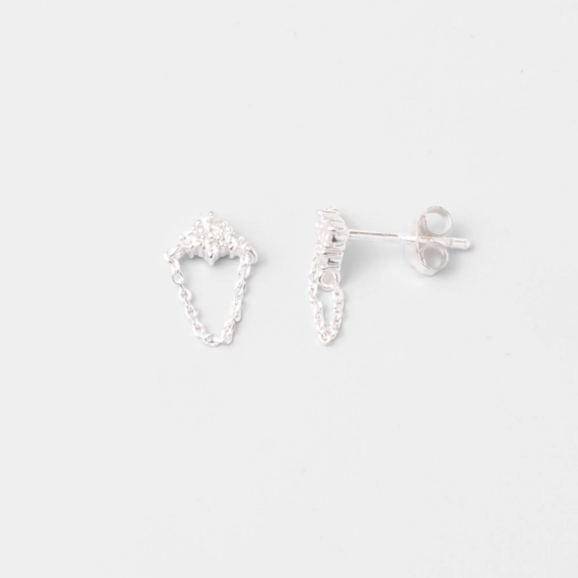 Fejn Sparkle & Chain Stud Earrings