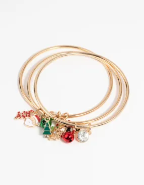 Festive Gold Charm Bangles
