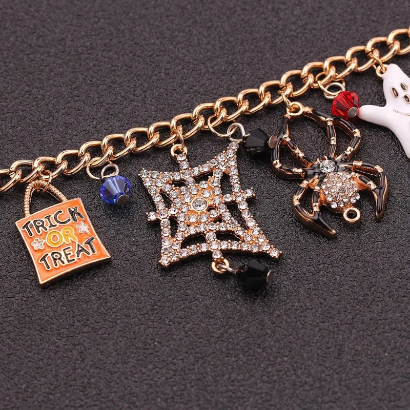 Festive Halloween Themed Multi-Charm Bracelets