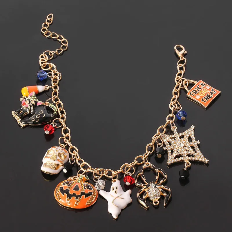 Festive Halloween Themed Multi-Charm Bracelets
