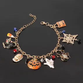 Festive Halloween Themed Multi-Charm Bracelets