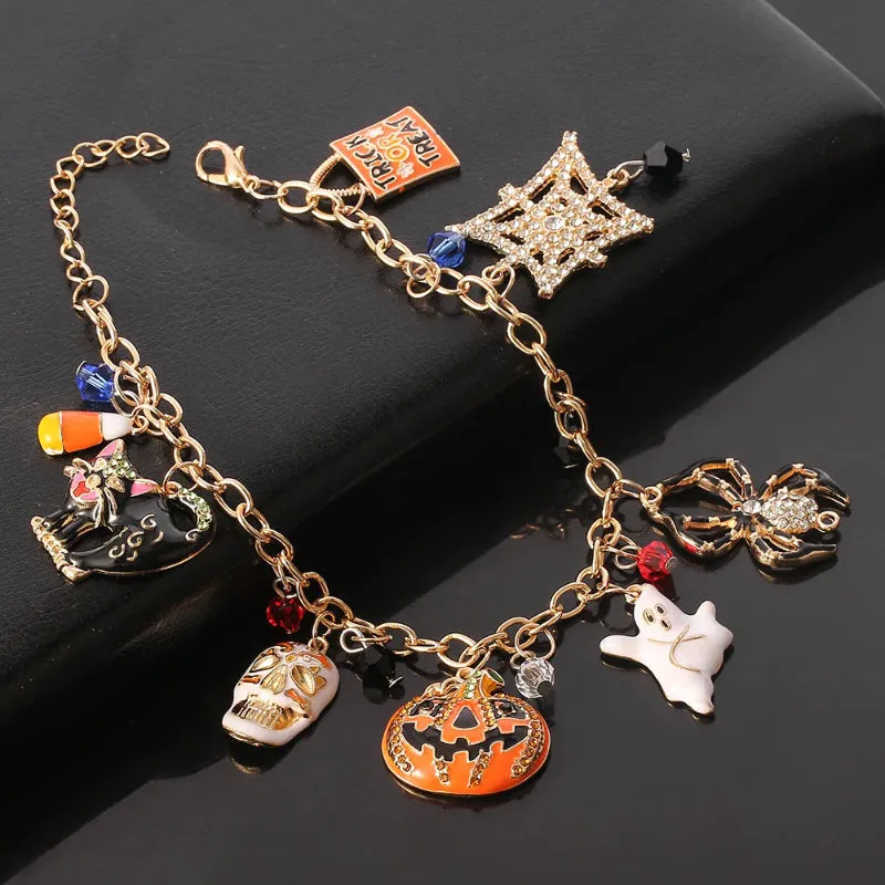 Festive Halloween Themed Multi-Charm Bracelets