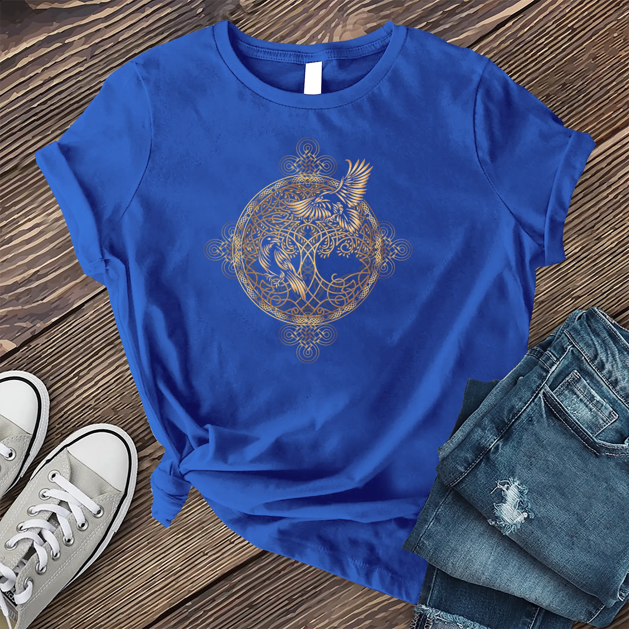 Gleaming Raven Mandala T-Shirt