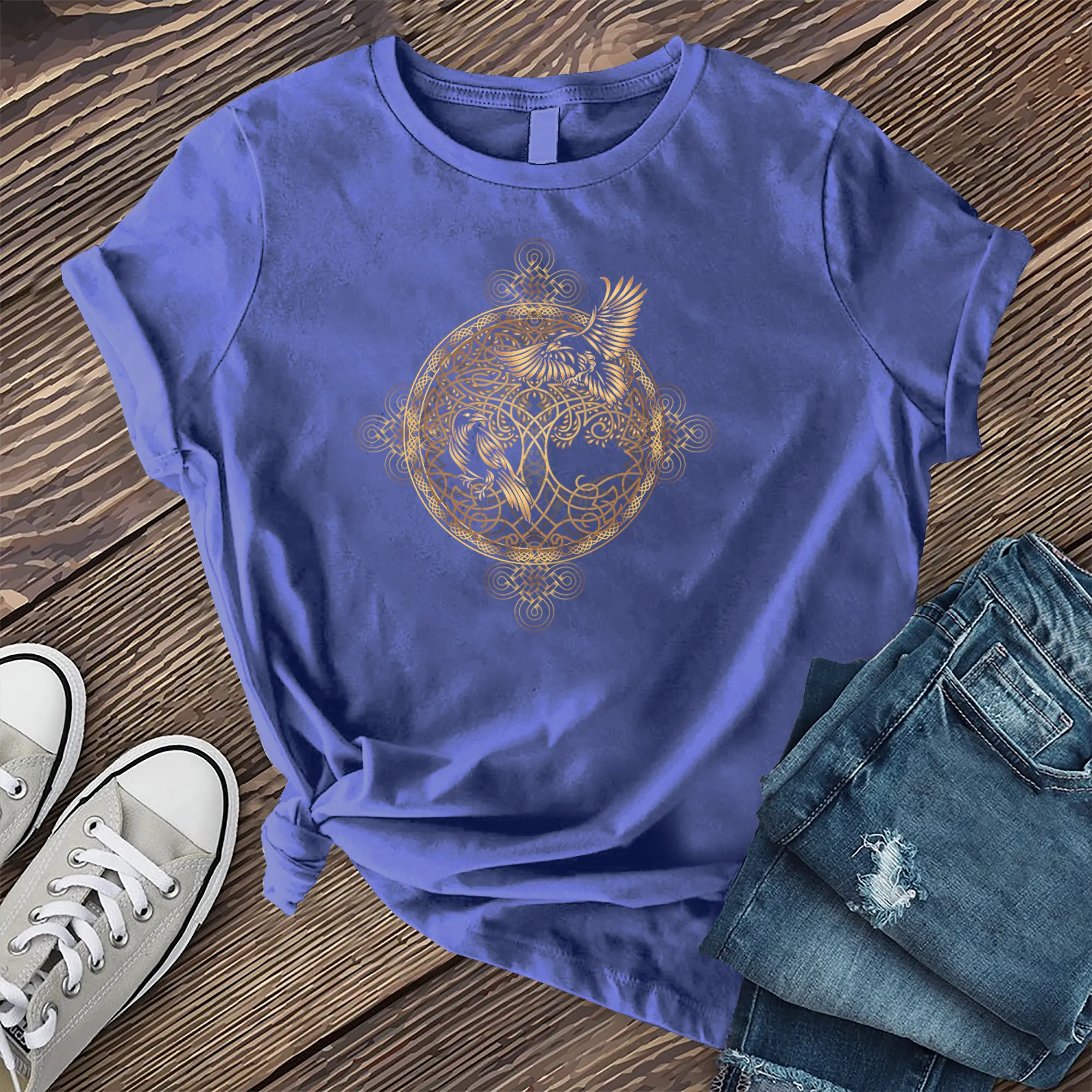 Gleaming Raven Mandala T-Shirt