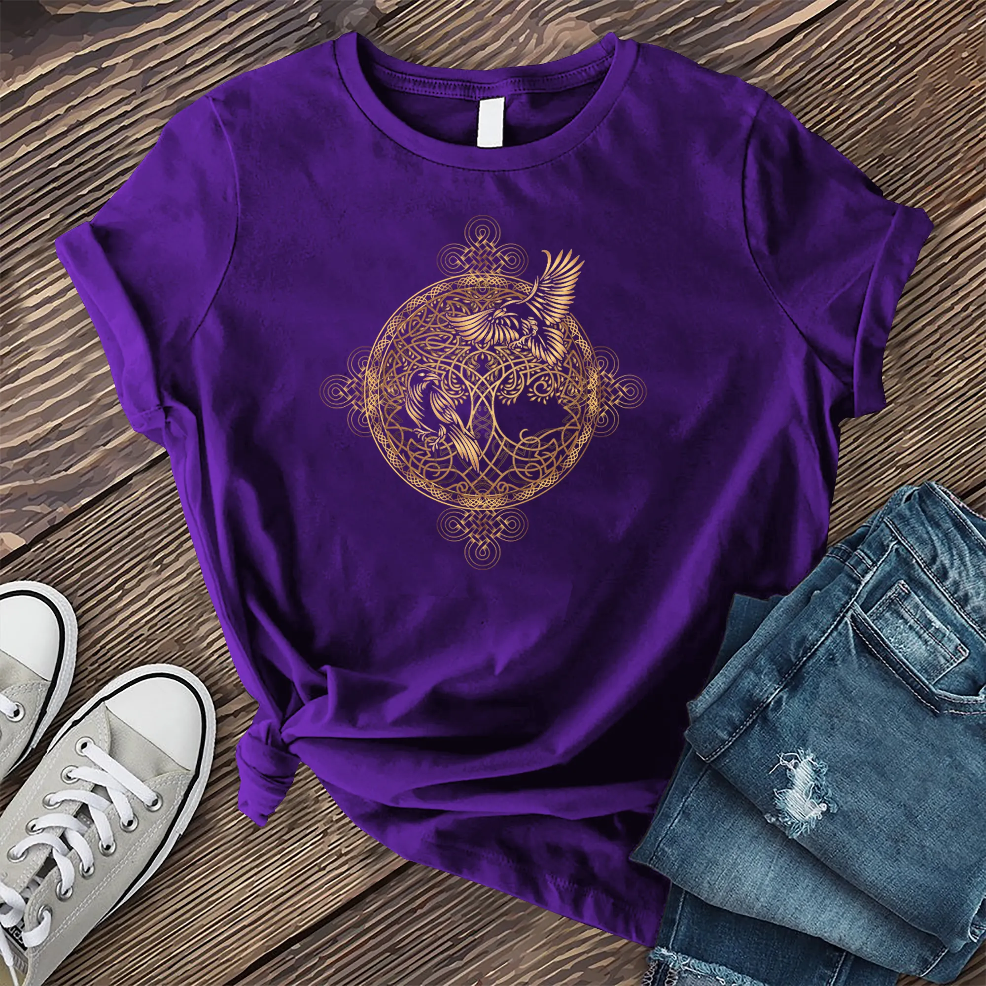 Gleaming Raven Mandala T-Shirt