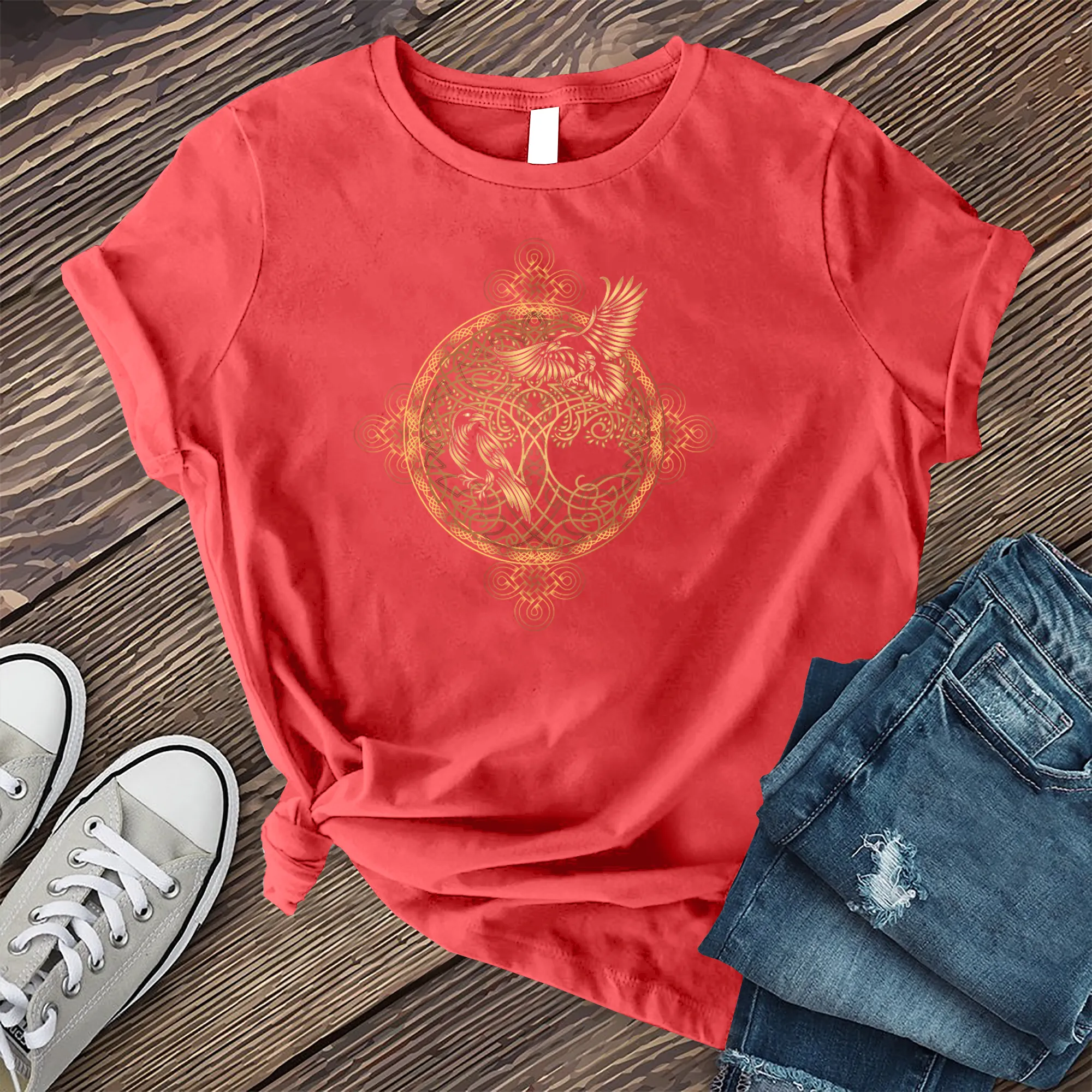Gleaming Raven Mandala T-Shirt