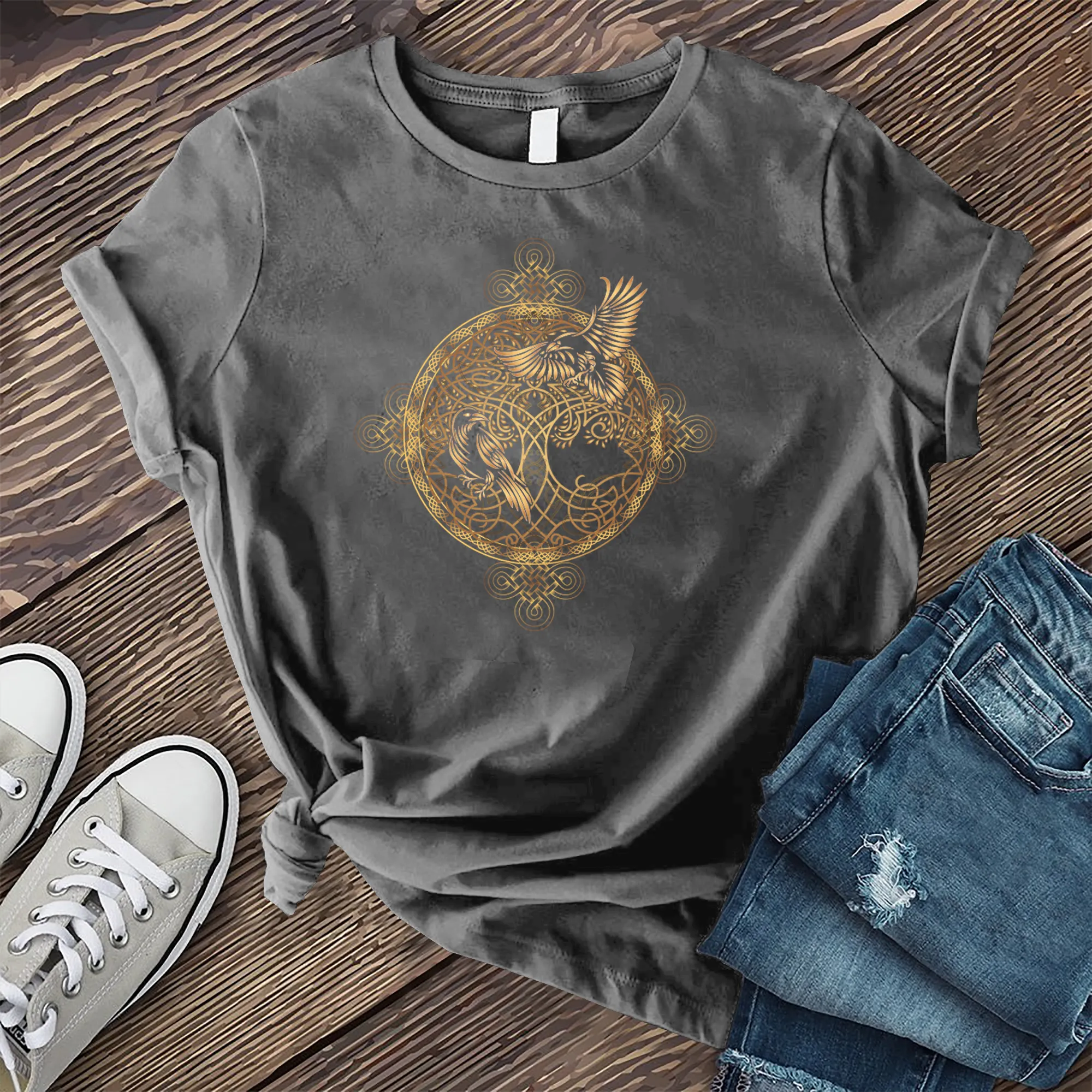 Gleaming Raven Mandala T-Shirt