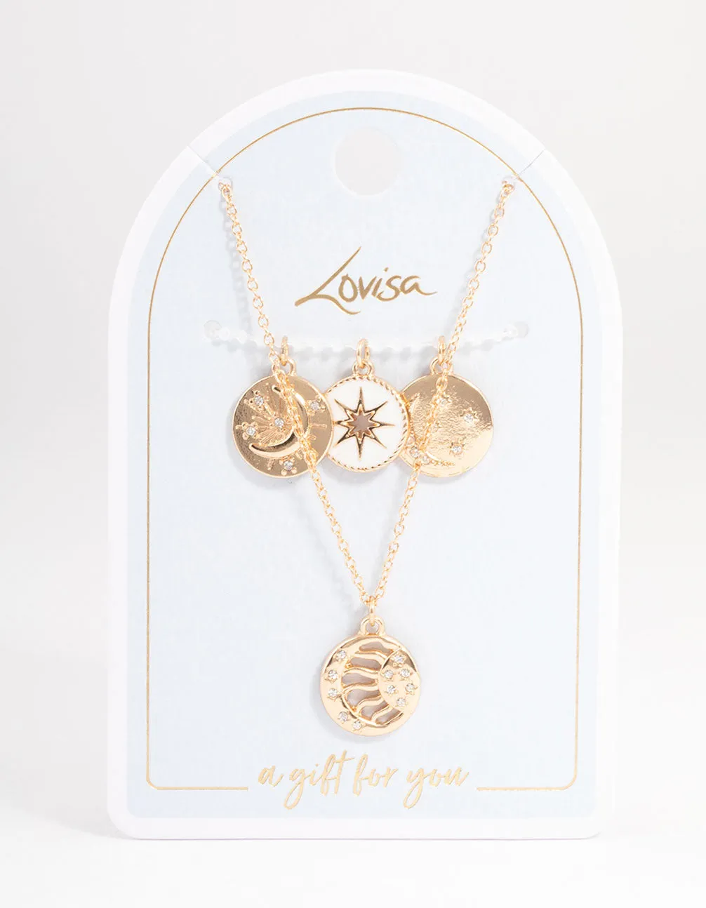 Gold Celestial Charm Necklace Pack