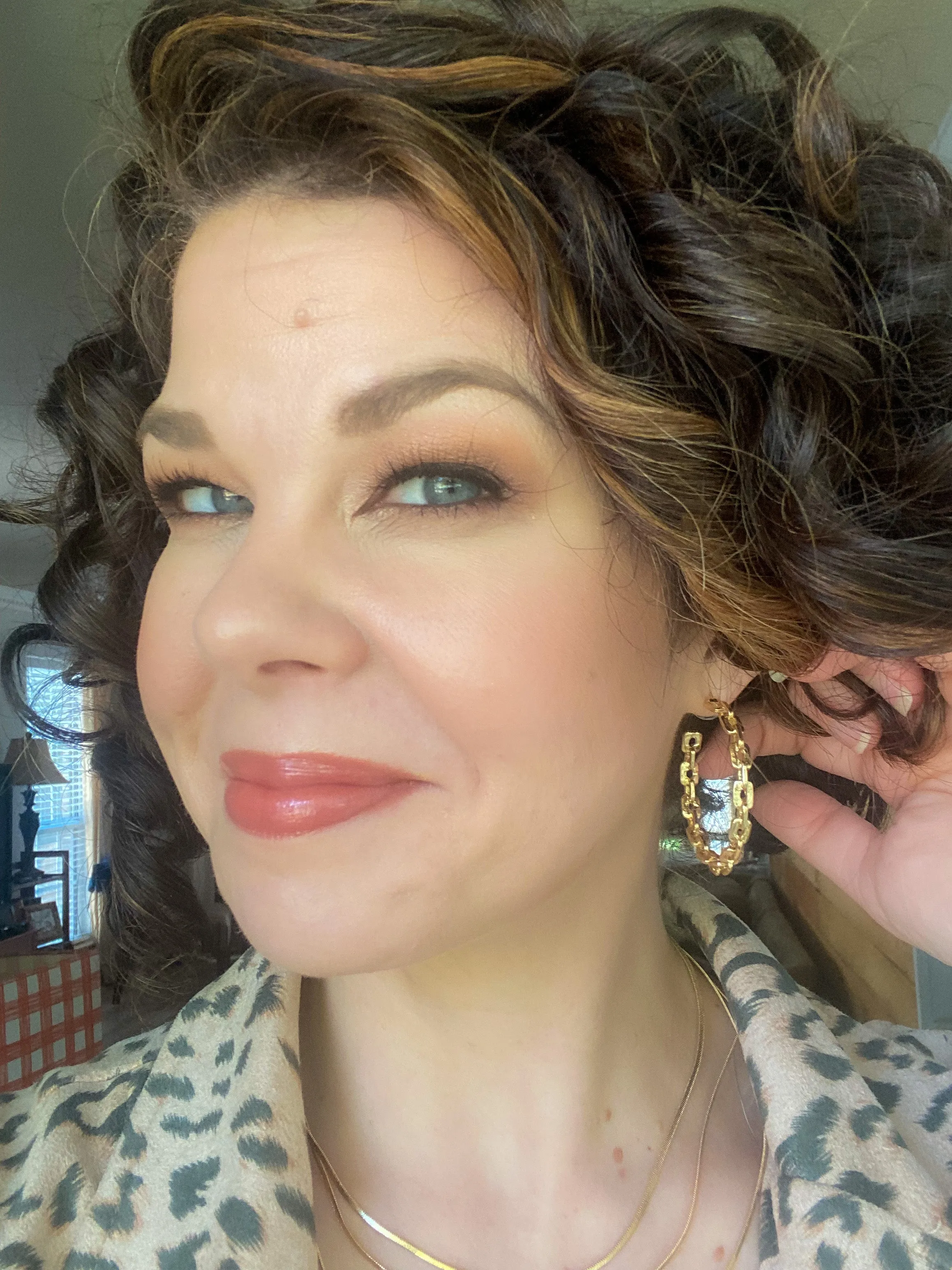 Gold Chain Link Hoop Earrings