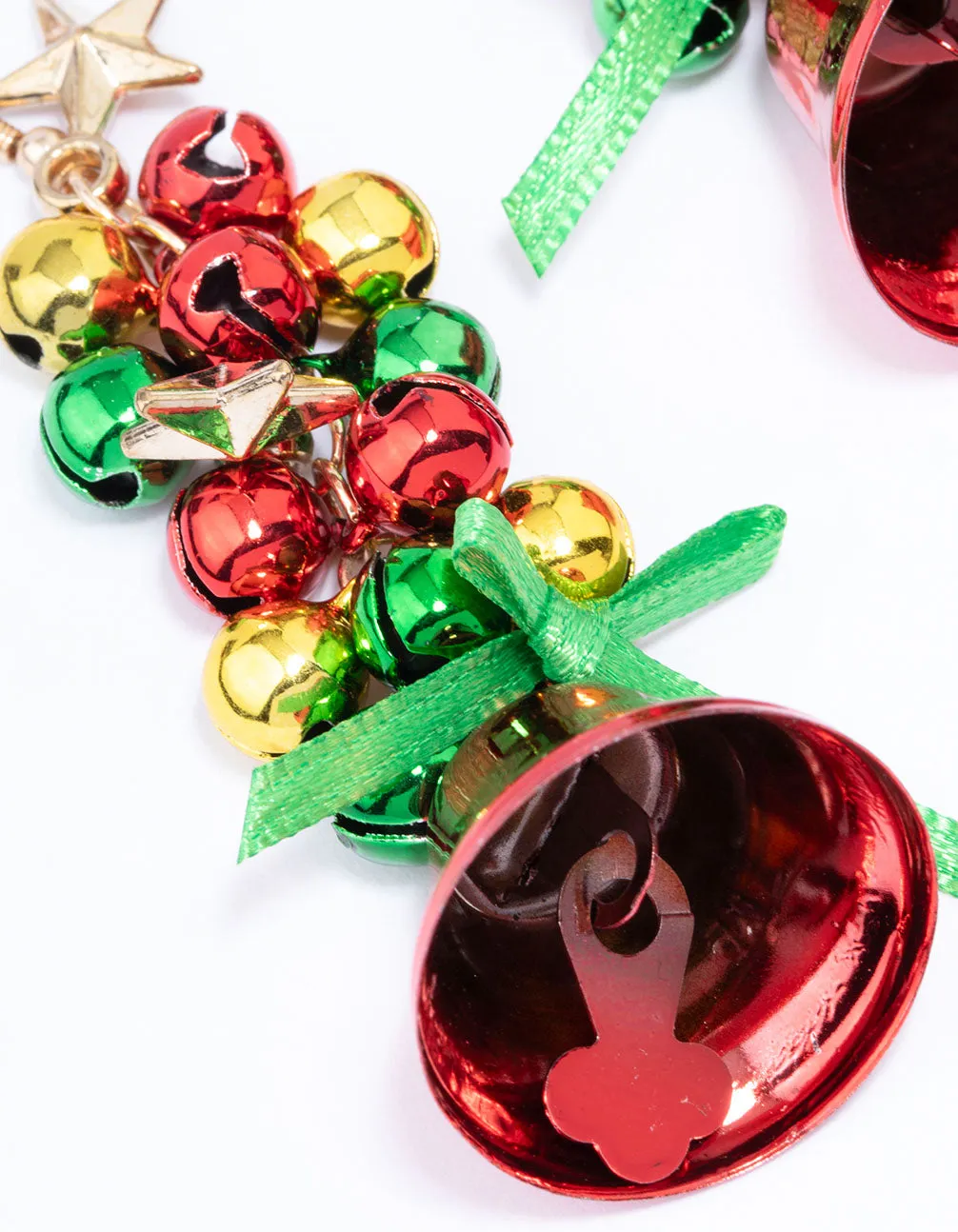 Gold Jingle Ball & Bell Drop Earrings