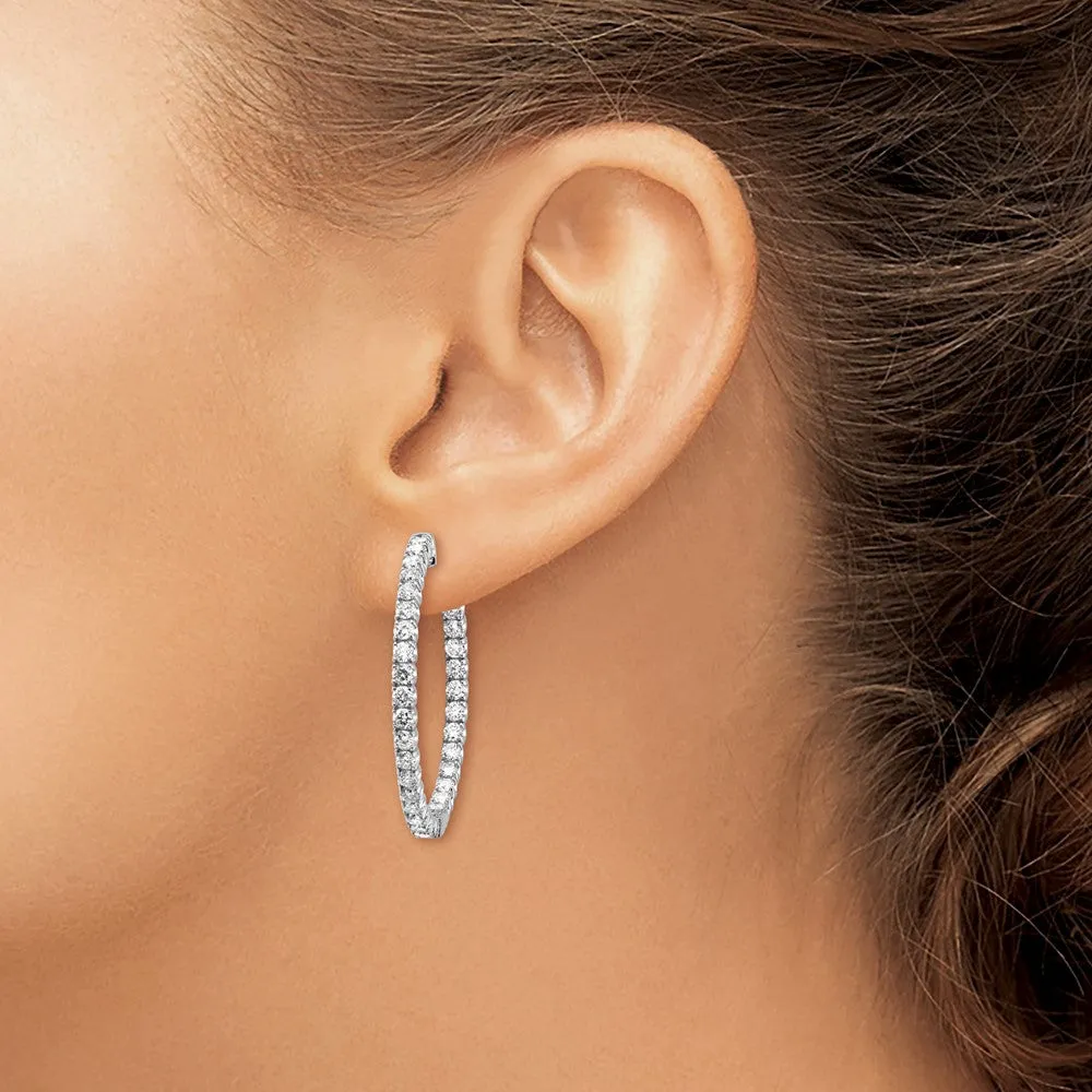 Gold Lab Grown Dia. VS/SI FGH Round Hoop with Safety Clasp Earrings - Model XE2013WLG