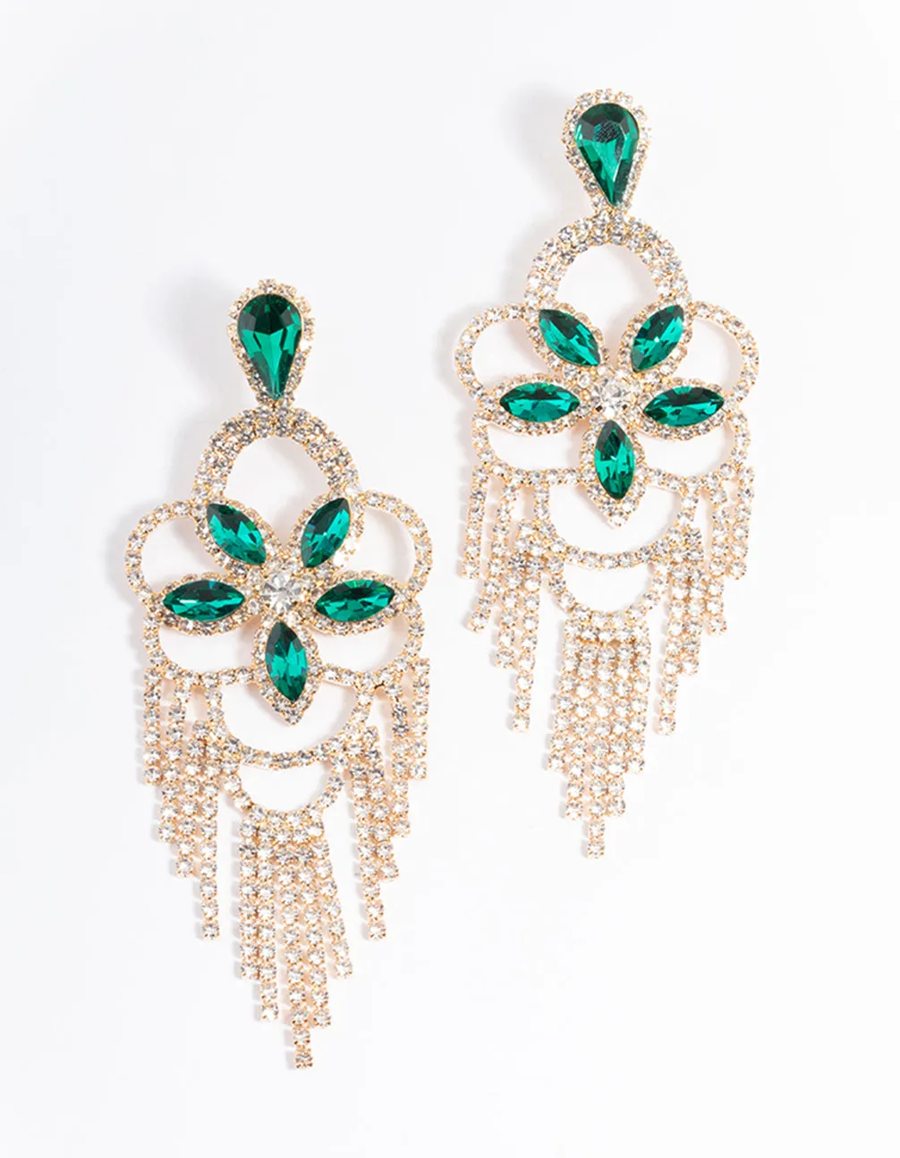 Gold Mini Statement Glam Drop Earrings
