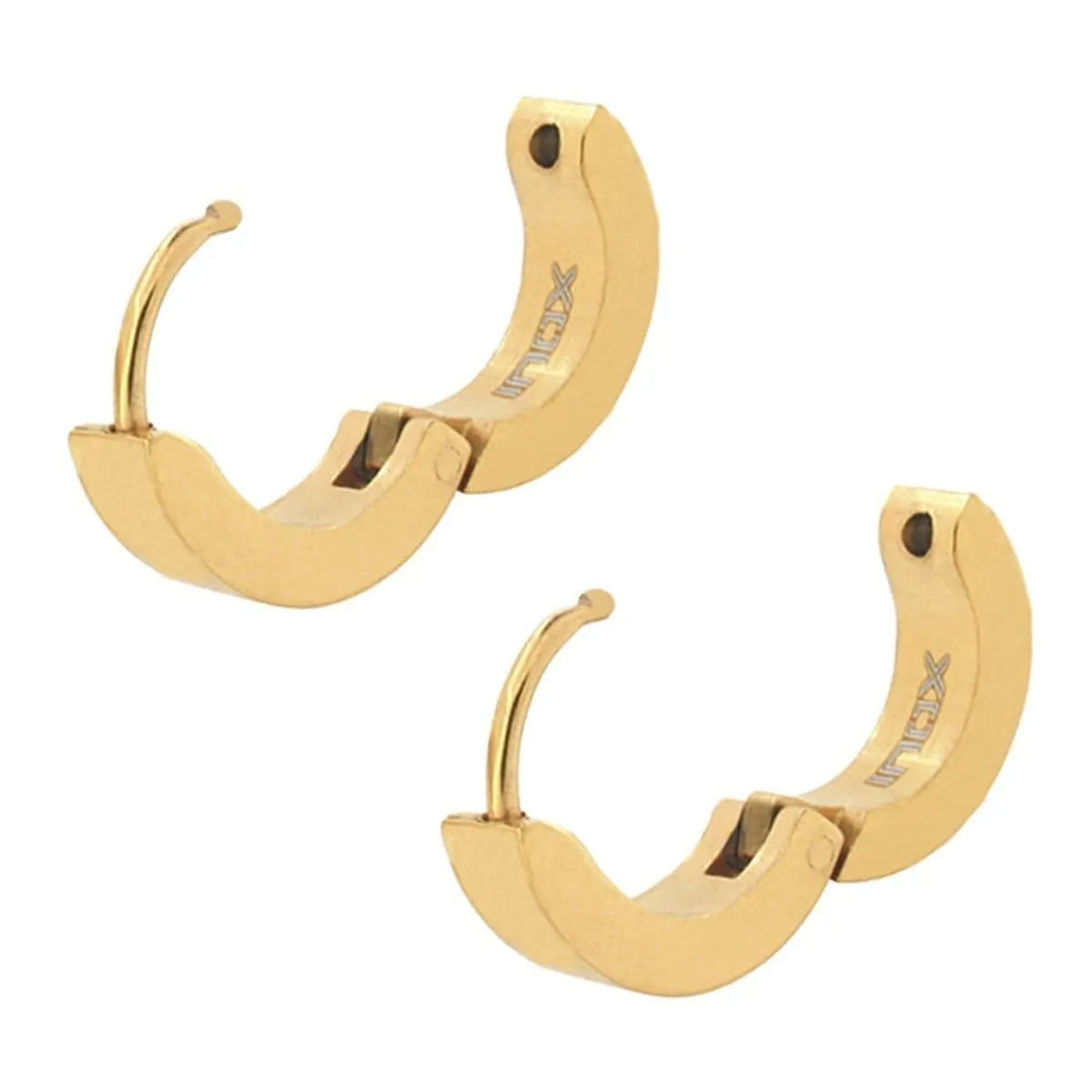 Golden Tone Stainless Steel Classic 3.5mm Huggies