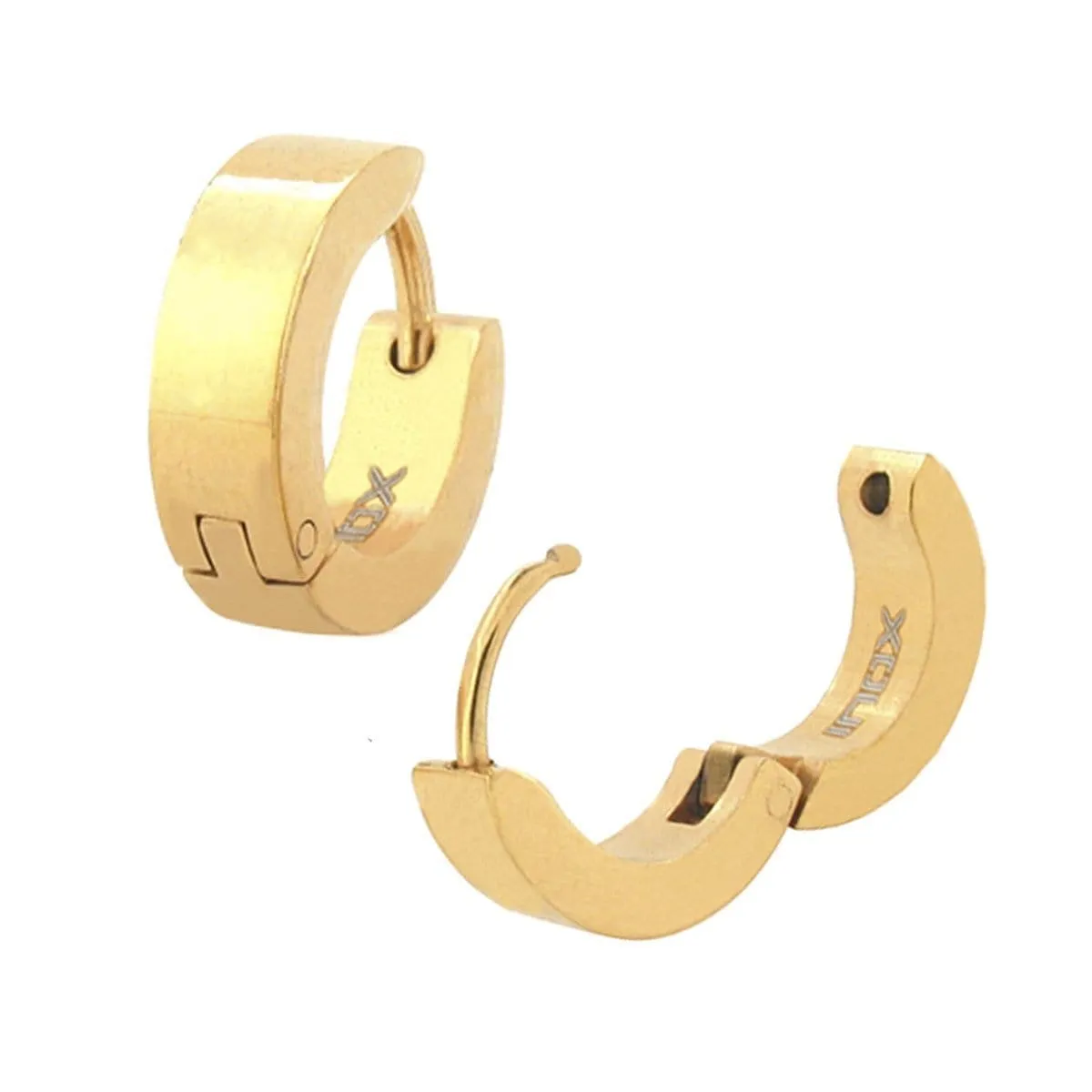 Golden Tone Stainless Steel Classic 3.5mm Huggies