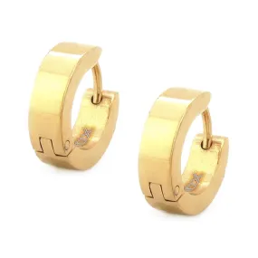 Golden Tone Stainless Steel Classic 3.5mm Huggies