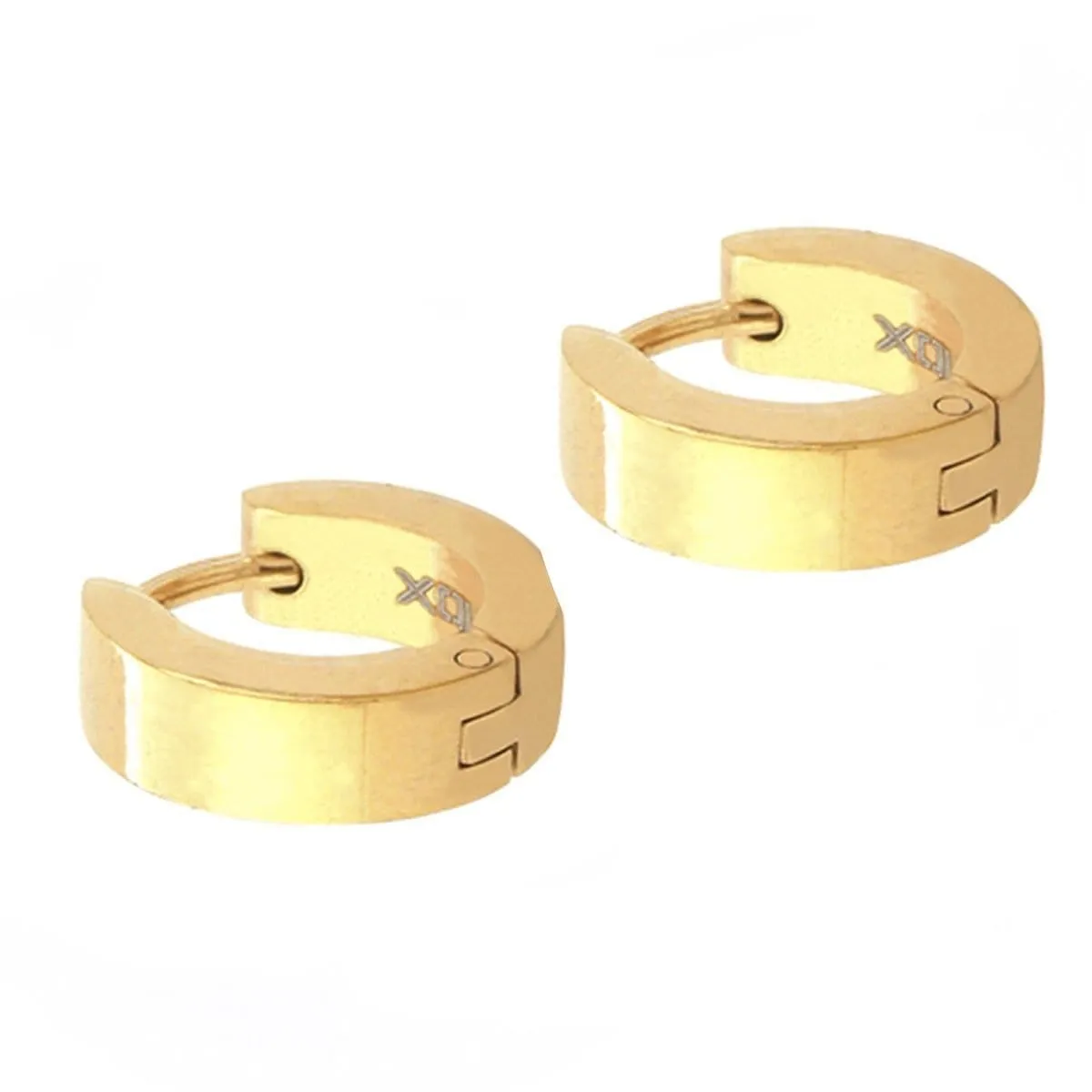 Golden Tone Stainless Steel Classic 3.5mm Huggies