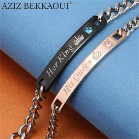 Her King His Queen Couple Bracelets Stainless