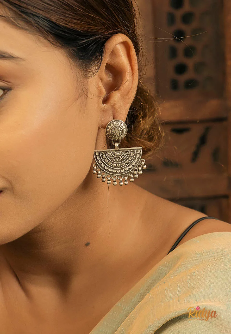 Intricate Sequence Semi Circular Classic Dangler Earrings
