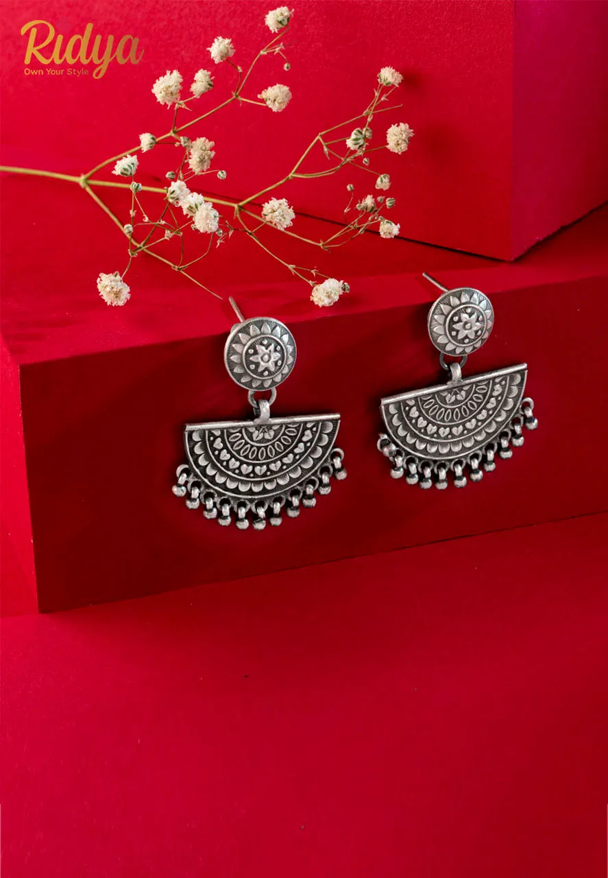 Intricate Sequence Semi Circular Classic Dangler Earrings