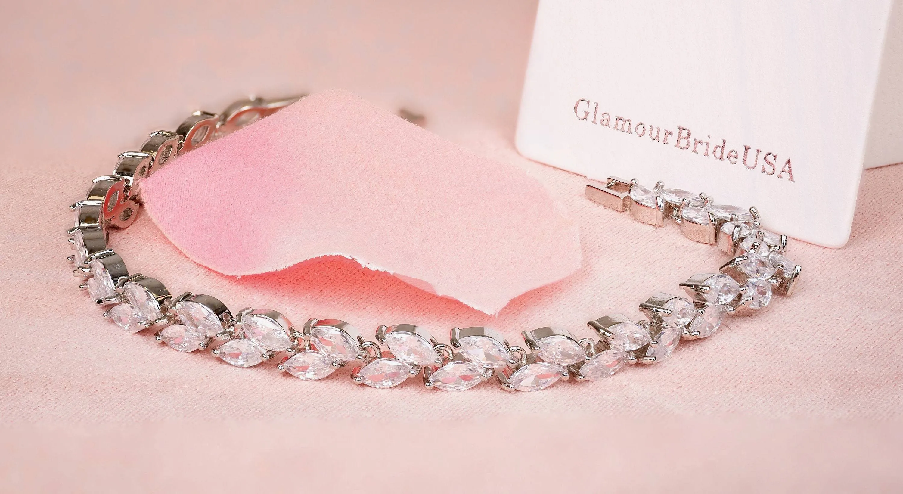 Jenna - Silver Crystal Bridal Earrings