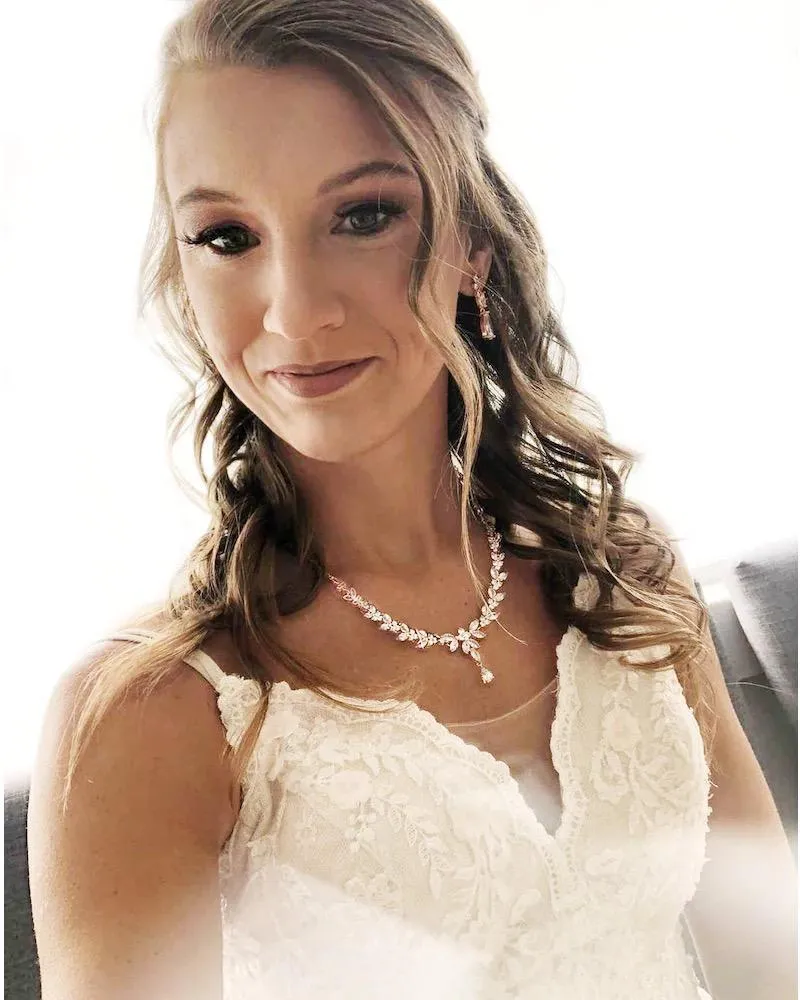 Jenna - Silver Crystal Bridal Earrings