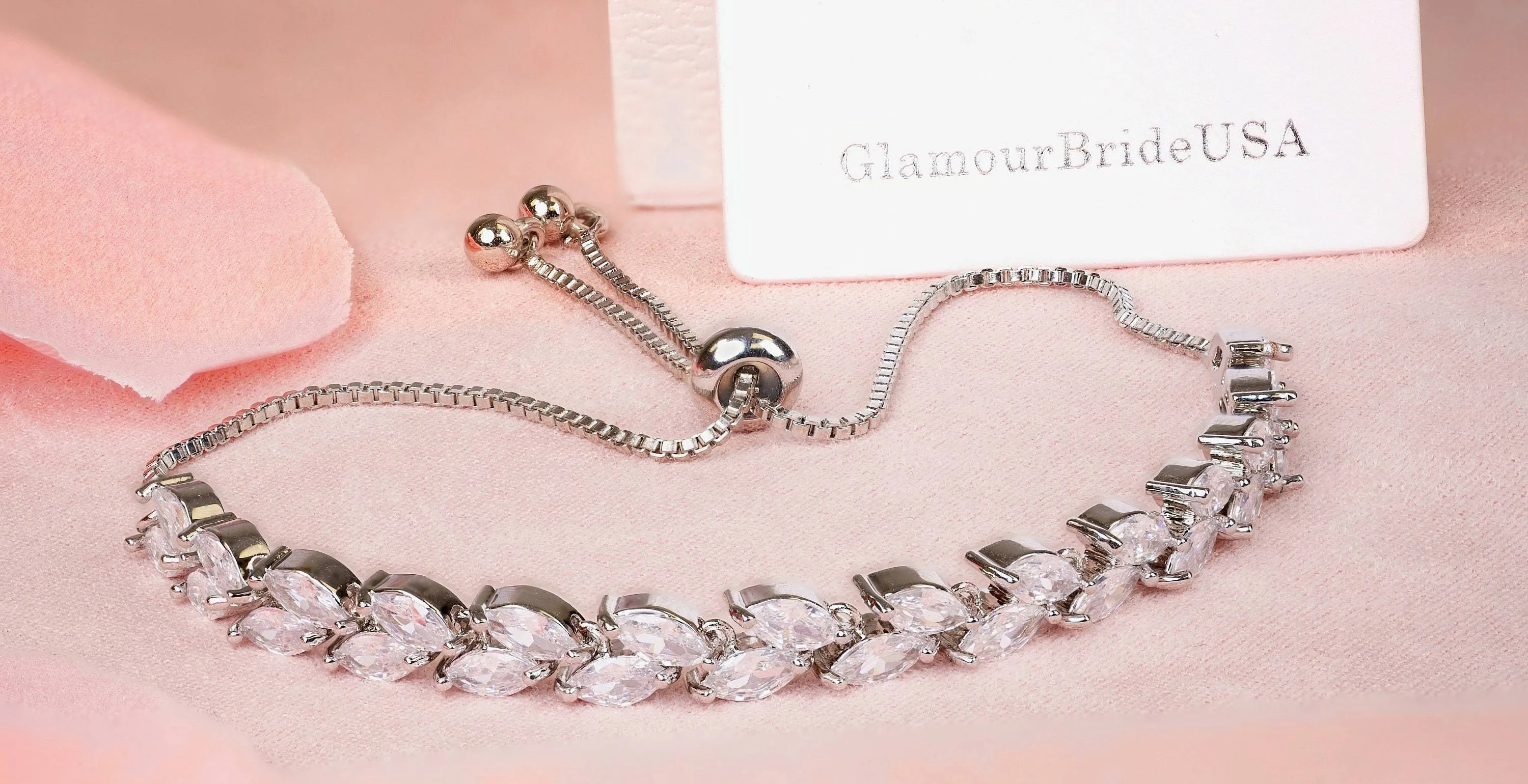 Jenna - Silver Crystal Bridal Earrings