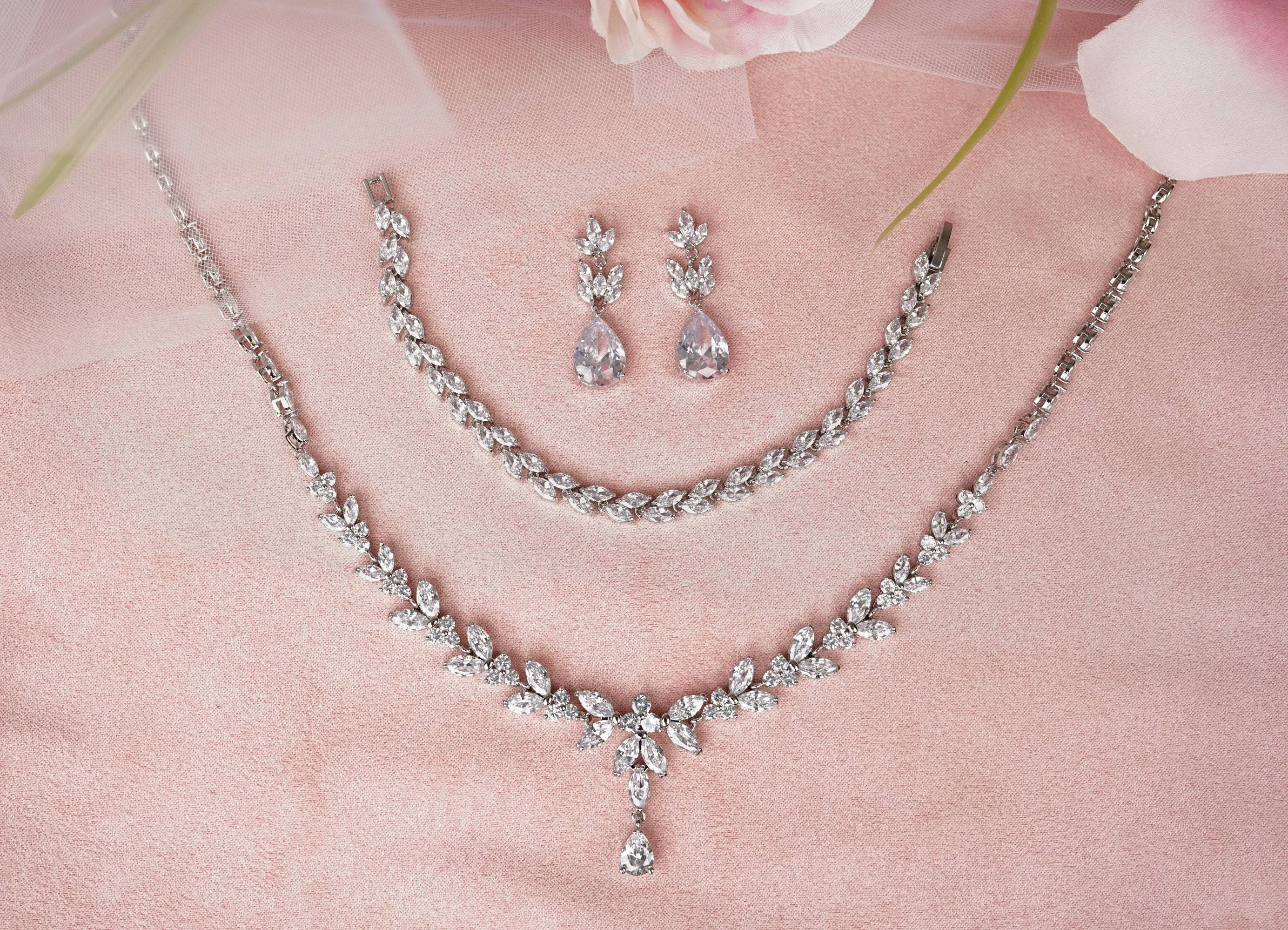 Jennifer - Crystal Bridal Necklace Set